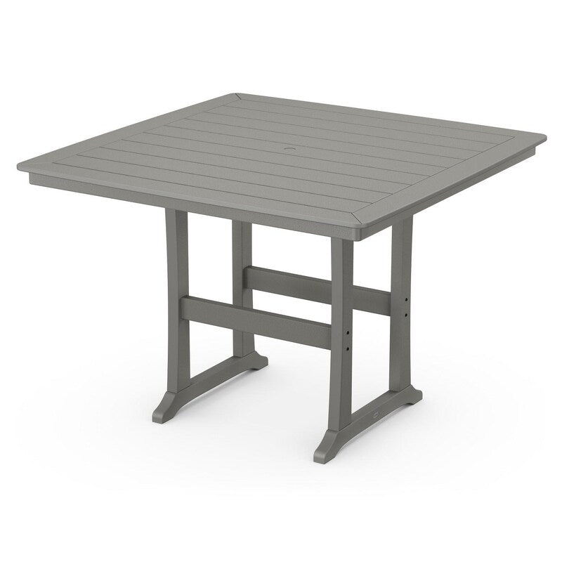 POLYWOOD Nautical Trestle 59-Inch Bar Table - Slate Grey