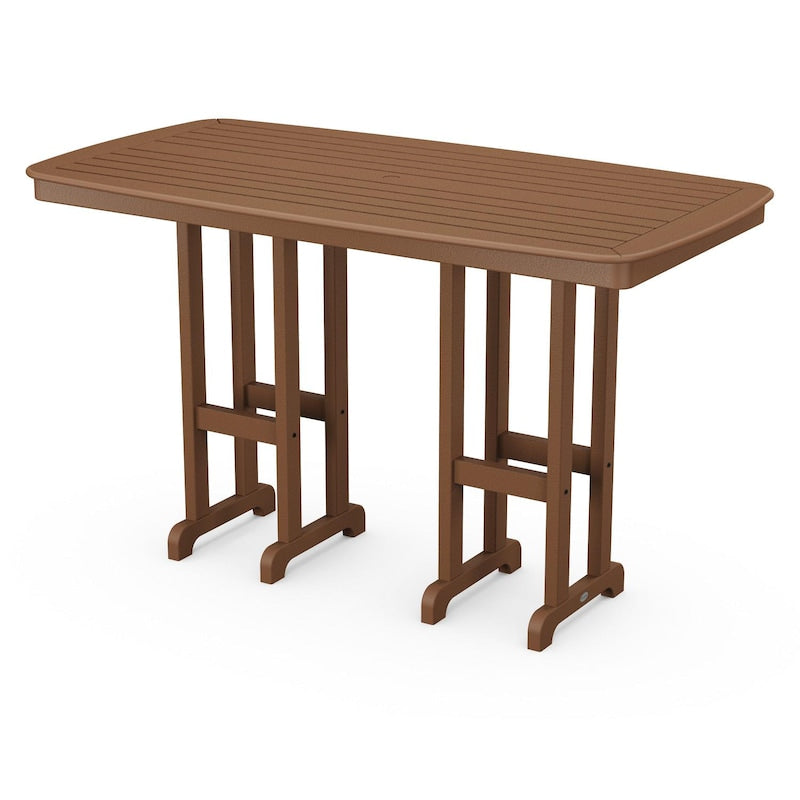 POLYWOOD Nautical 37 X 72-Inch Bar Table - Teak