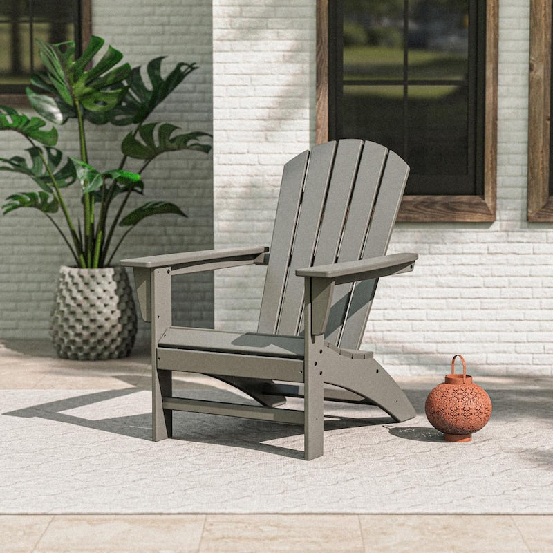 POLYWOOD Nautical Adirondack Chair - Slate Grey