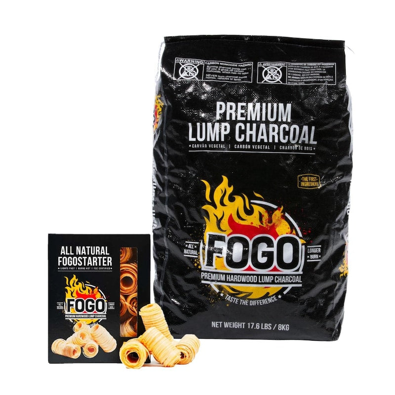 FOGO 17.6 Lb Premium Natural Hardwood Lump Charcoal & FOGOStarters Combo Kit