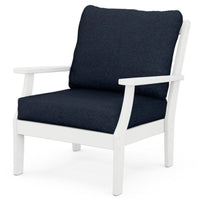 Thumbnail for POLYWOOD Braxton Deep Seating Chair in White / Marine Indigo