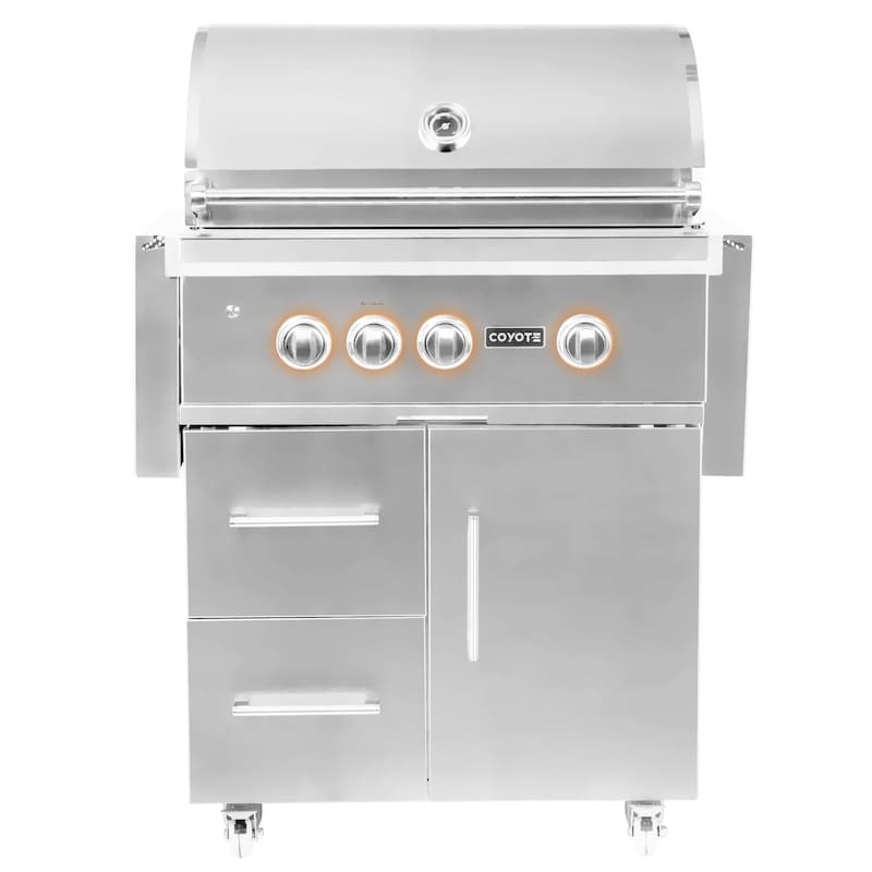 Coyote S-Series 30-Inch 3-Burner Natural Gas Grill With RapidSear Infrared Burner & Rotisserie - C2SL30NG-FS