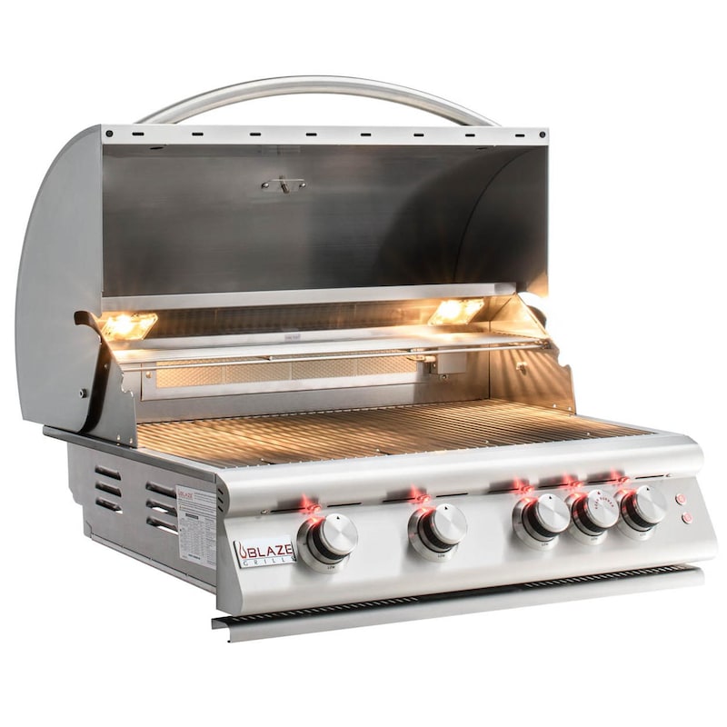 Blaze Premium LTE 32-Inch 4-Burner Built-In Natural Gas Grill With Rear Infrared Burner & Grill Lights - BLZ-4LTE2-NG