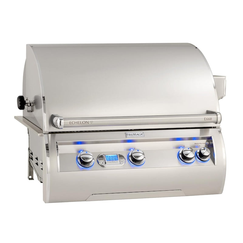 Fire Magic Echelon Diamond E660I 30-Inch Built-In Propane Gas Grill With Rotisserie and Digital Thermometer - E660I-8E1P