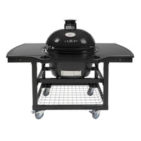 Thumbnail for Primo Oval Large 300 Ceramic Kamado Grill On Steel Cart With 1-Piece Island Side Shelves, Cup Holders, And Stainless Steel Grates - PGCLGH (2021)