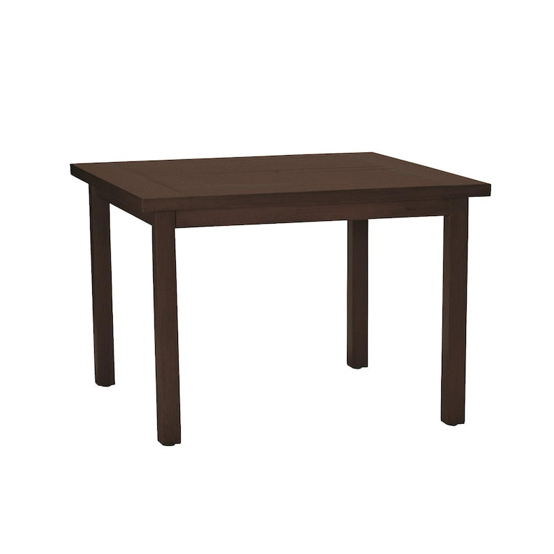 Summer Classics Club Aluminum Square Dining Table - Mahogany