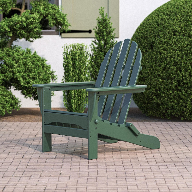 POLYWOOD Classic Folding Adirondack Chair - Green