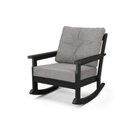 Thumbnail for POLYWOOD Vineyard Deep Seating Rocking Chair - Black / Grey Mist