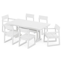 Thumbnail for POLYWOOD EDGE 7-Piece Farmhouse Trestle Dining Set in White