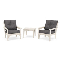 Thumbnail for POLYWOOD Vineyard 3-Piece Deep Seating Set - Sand / Ash Charcoal