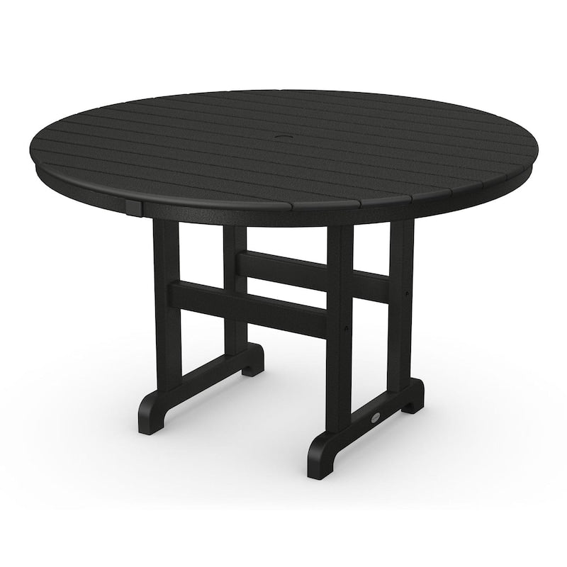 POLYWOOD 48-Inch Round Dining Table - Black