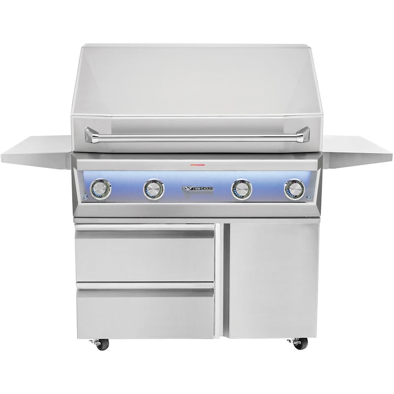 Twin Eagles Eagle One 42-Inch 3-Burner Propane Gas Grill with Sear Zone & Infrared Rotisserie Burner On Deluxe Cart - TE1BQ42RS-L