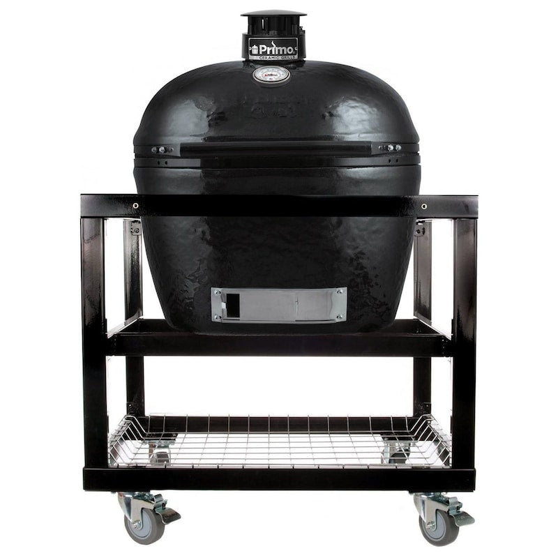 Primo Oval XL 400 Ceramic Kamado Grill On Cart With Stainless Steel Grates - PGCXLH (2021)