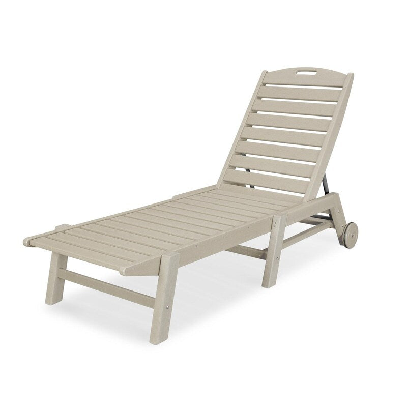 POLYWOOD Nautical Chaise W/Wheels - Sand