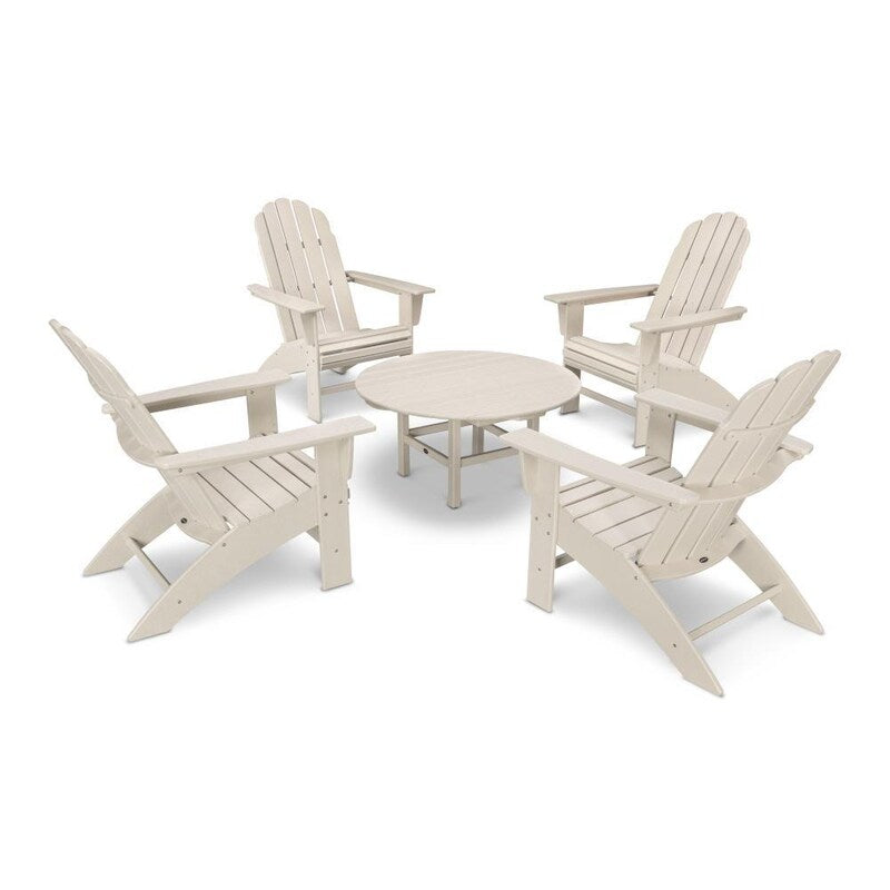 POLYWOOD Vineyard 5-Piece Oversized Adirondack Set - Sand