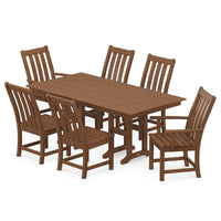 Thumbnail for POLYWOOD Vineyard 7-Piece Farmhouse Dining Set - Teak