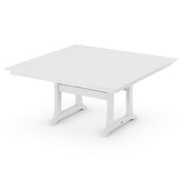 Thumbnail for POLYWOOD 59-Inch Farmhouse Trestle Dining Table - White