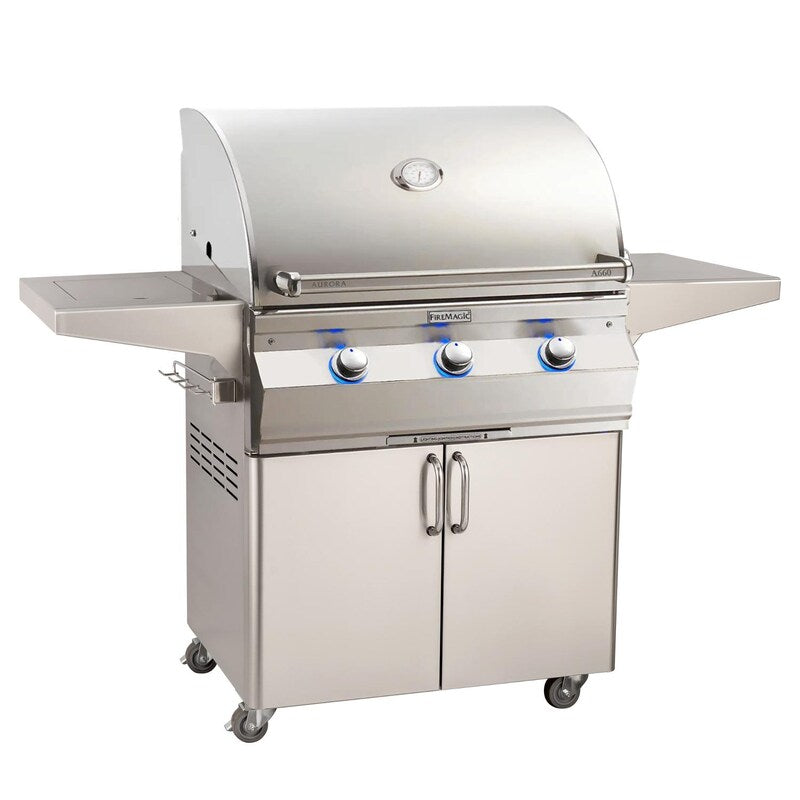 Fire Magic Aurora A660S 30-Inch Natural Gas Grill With Side Burner And Analog Thermometer - A660S-7EAN-62