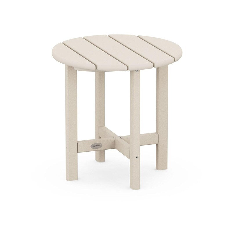 POLYWOOD 18-Inch Round Side Table - Sand