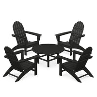Thumbnail for POLYWOOD Vineyard 5-Piece Adirondack Chair Conversation Set - Black