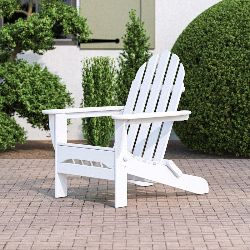 POLYWOOD Classic Folding Adirondack Chair - White