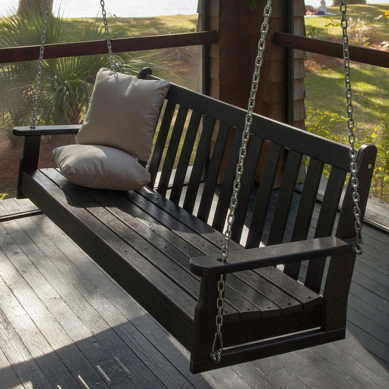 POLYWOOD Vineyard 60-Inch Porch Swing - Black