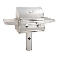 Thumbnail for Fire Magic Choice Multi-User CM430S 24-Inch Propane Gas Grill With Analog Thermometer On In-Ground Post - CM430S-RT1P-G6