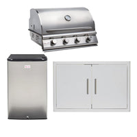 Thumbnail for Blaze Prelude LBM 3-Piece 32-Inch Outdoor Kitchen Package w/ Refrigerator - BLZ-4LBM126-NG-3PC-SC