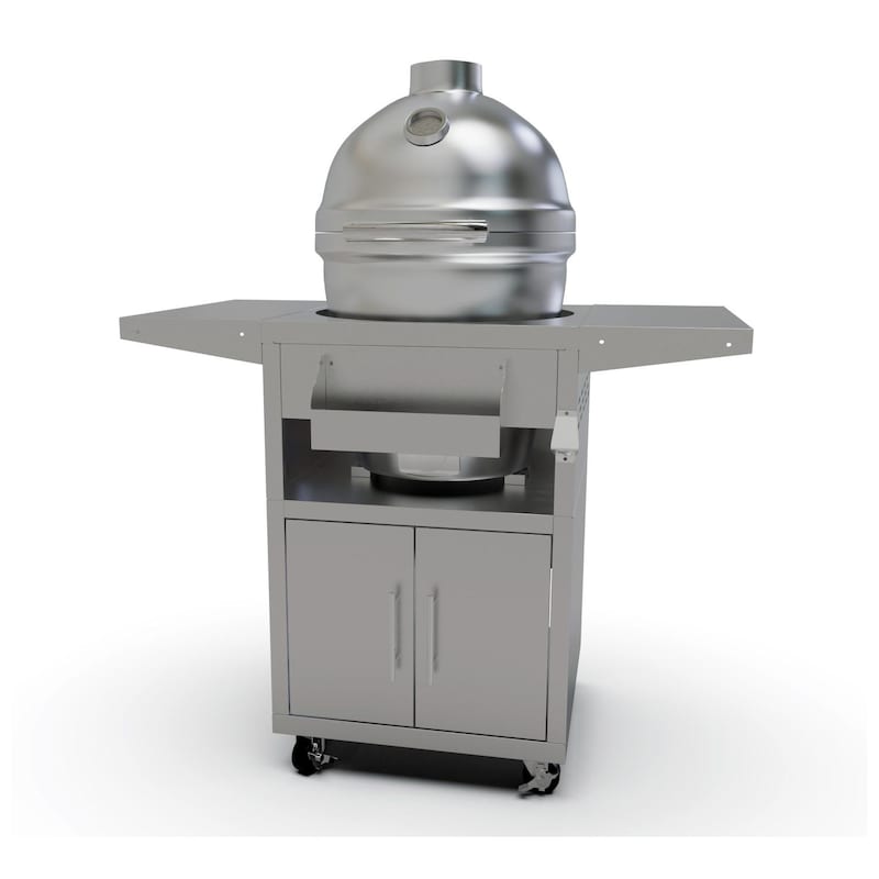 Blaze 20-Inch Cast Aluminum Kamado Grill on Stainless Steel Cart - BLZ-20-KAMADO