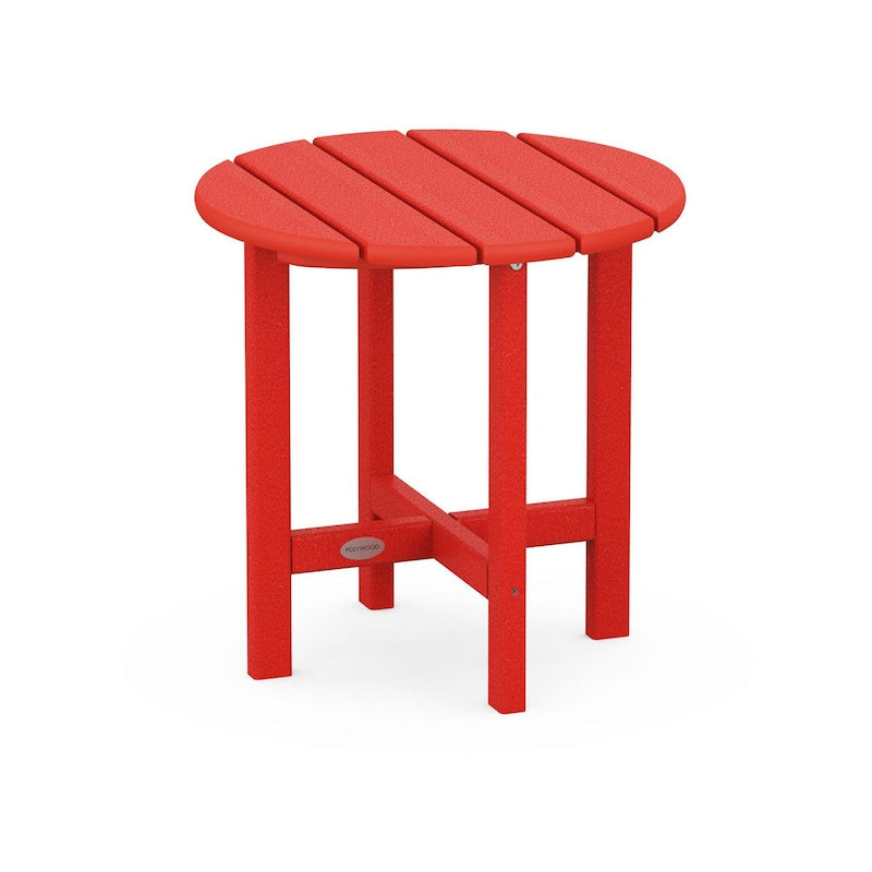 POLYWOOD 18-Inch Round Side Table - Sunset Red