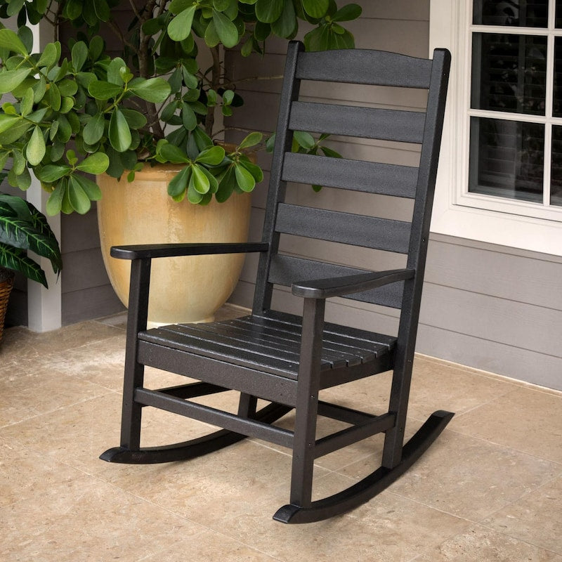 POLYWOOD Shaker Porch Rocking Chair - Black