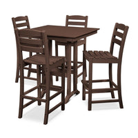 Thumbnail for POLYWOOD La Casa Cafe 5-Piece Farmhouse Trestle Bar Set - Mahogany