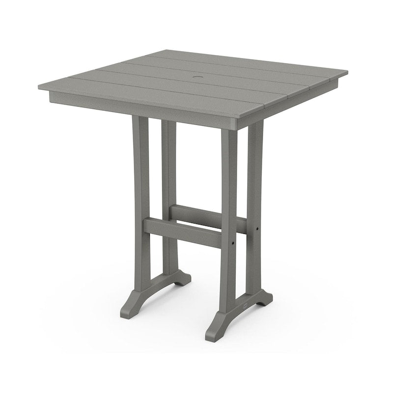 POLYWOOD 37-Inch Farmhouse Trestle Bar Table - Slate Grey