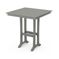 Thumbnail for POLYWOOD 37-Inch Farmhouse Trestle Bar Table - Slate Grey