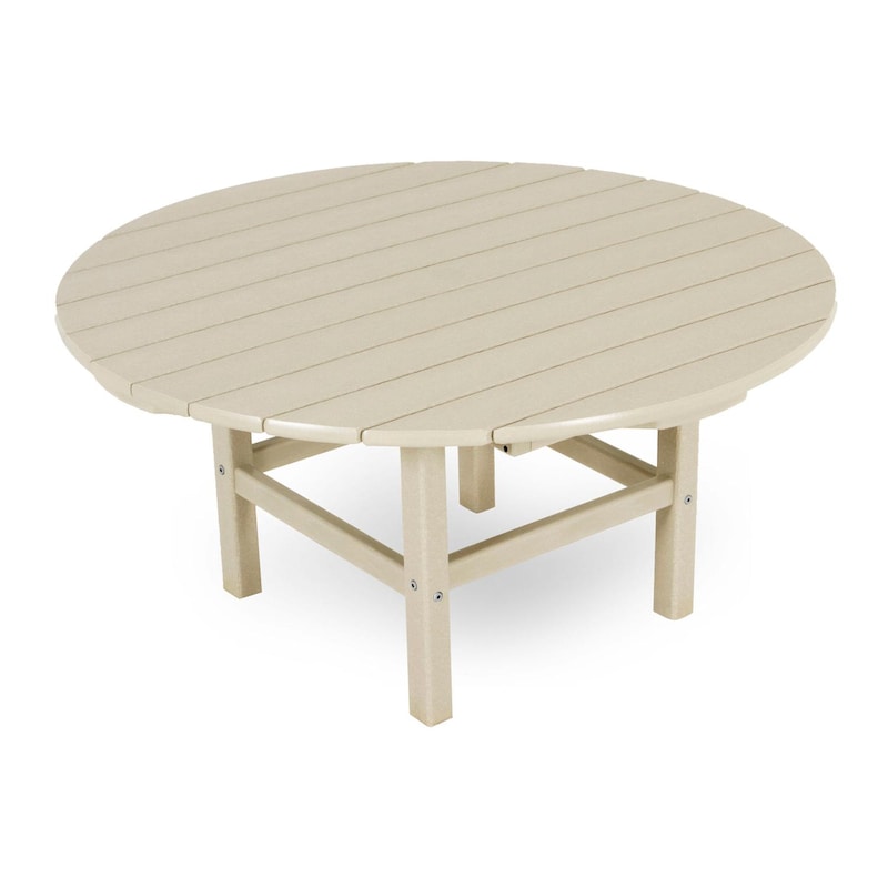 POLYWOOD 38-Inch Round Conversation Table - Sand