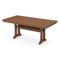 Thumbnail for POLYWOOD 37 X 72-Inch Farmhouse Trestle Dining Table - Teak