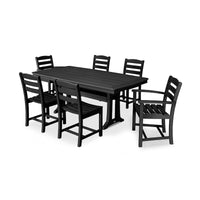 Thumbnail for POLYWOOD La Casa Cafe 7 Piece Rectangular Dining Set - Black