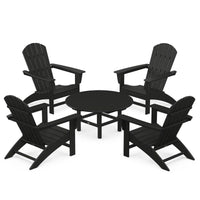 Thumbnail for POLYWOOD Nautical 5-Piece Adirondack Chair Conversation Set - Black