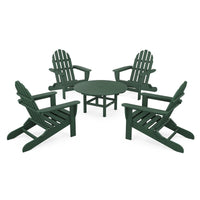 Thumbnail for POLYWOOD Classic Folding Adirondack 5-Piece Conversation Group - Green