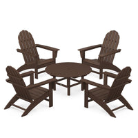 Thumbnail for POLYWOOD Vineyard 5-Piece Adirondack Chair Conversation Set - Mahogany