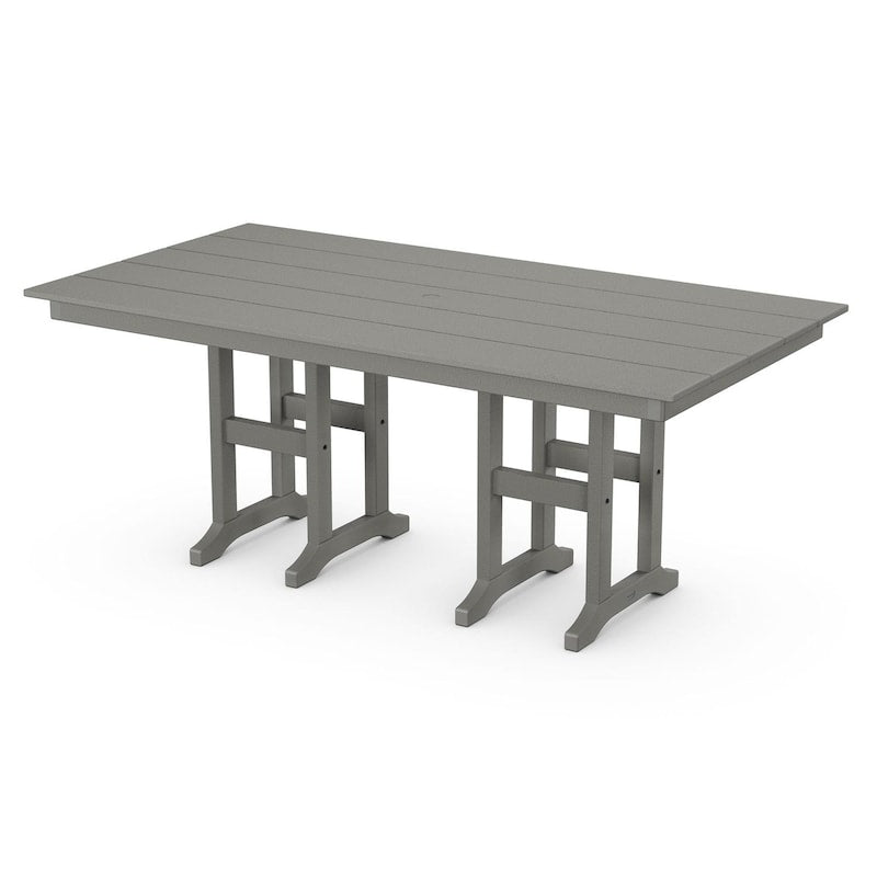 POLYWOOD 37 X 72-Inch Farmhouse Dining Table - Slate Grey