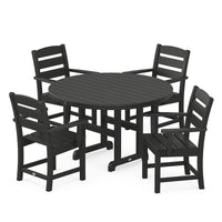 Thumbnail for POLYWOOD Lakeside 5-Piece Round Arm Chair Dining Set - Black
