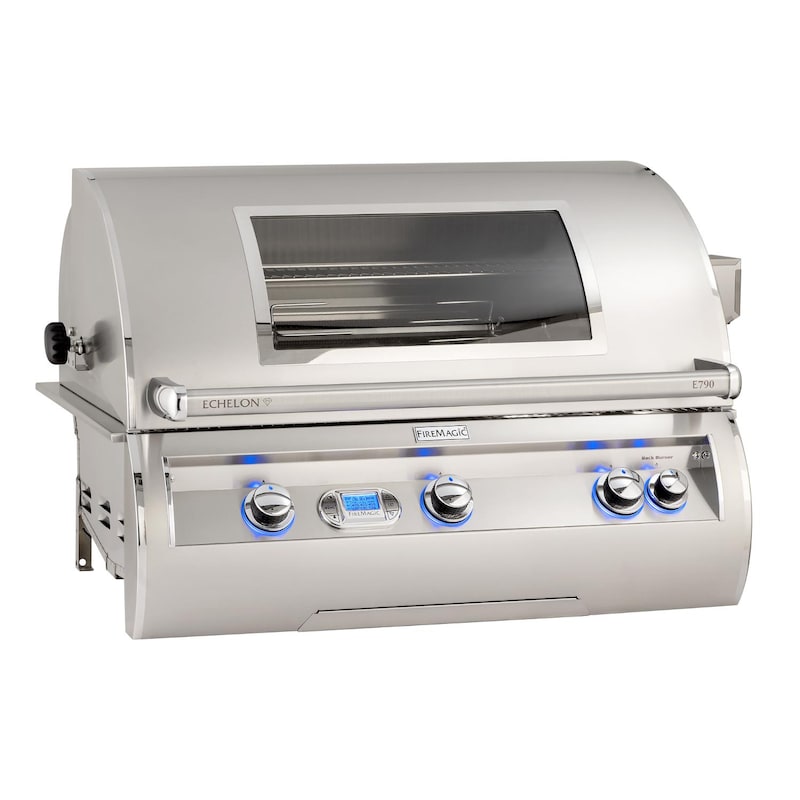 Fire Magic Echelon Diamond E790I 36-Inch Built-In Natural Gas Grill W/ Magic View Window, Rotisserie, & Digital Thermometer - E790I-8E1N-W