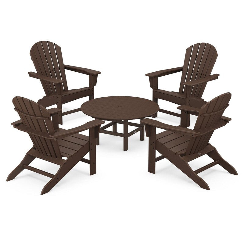 POLYWOOD South Beach 5-Piece Conversation Group - Mahogany