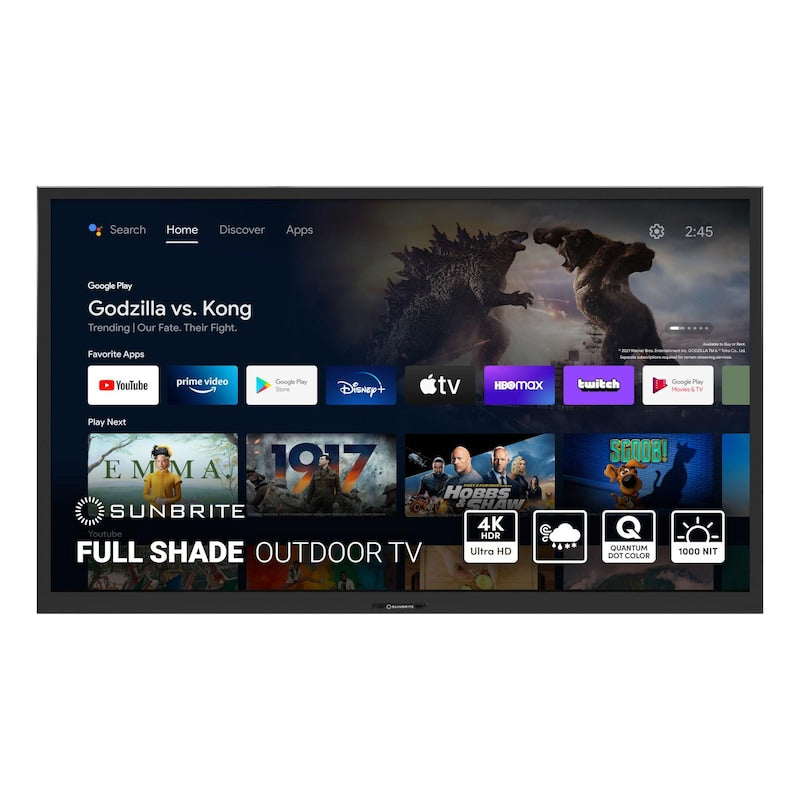 SunBriteTV Veranda 3 Series 55-Inch 4K UHD HDR Outdoor Full Shade Smart TV - Black - SB-V3-55-4KHDR-BL