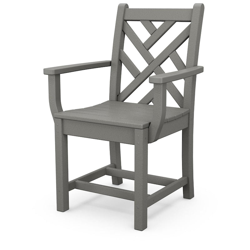 POLYWOOD Chippendale Dining Arm Chair - Slate Gray