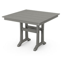 Thumbnail for POLYWOOD 37-Inch Farmhouse Trestle Dining Table - Slate Grey