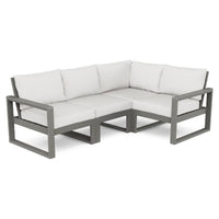 Thumbnail for POLYWOOD EDGE 4-Piece Modular Deep Seating Set in Slate Grey / Natural Linen