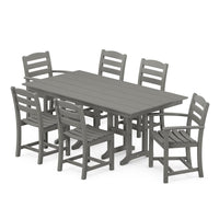 Thumbnail for POLYWOOD La Casa Cafe 7 Piece Farmhouse Dining Set - Slate Grey