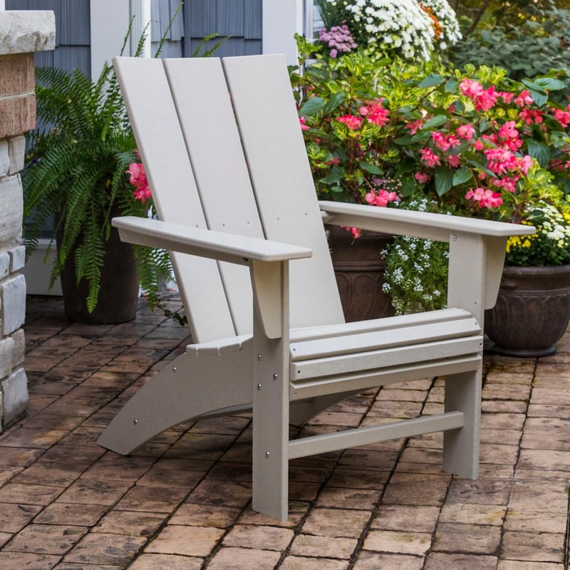 POLYWOOD Modern Curveback Adirondack Chair - Sand